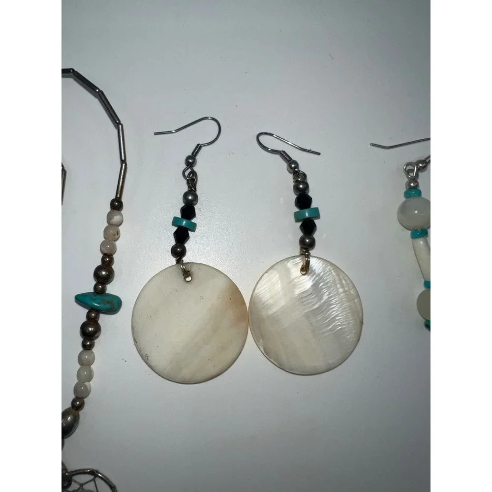 Native American Beaded Earring Set of 2 With Necklace